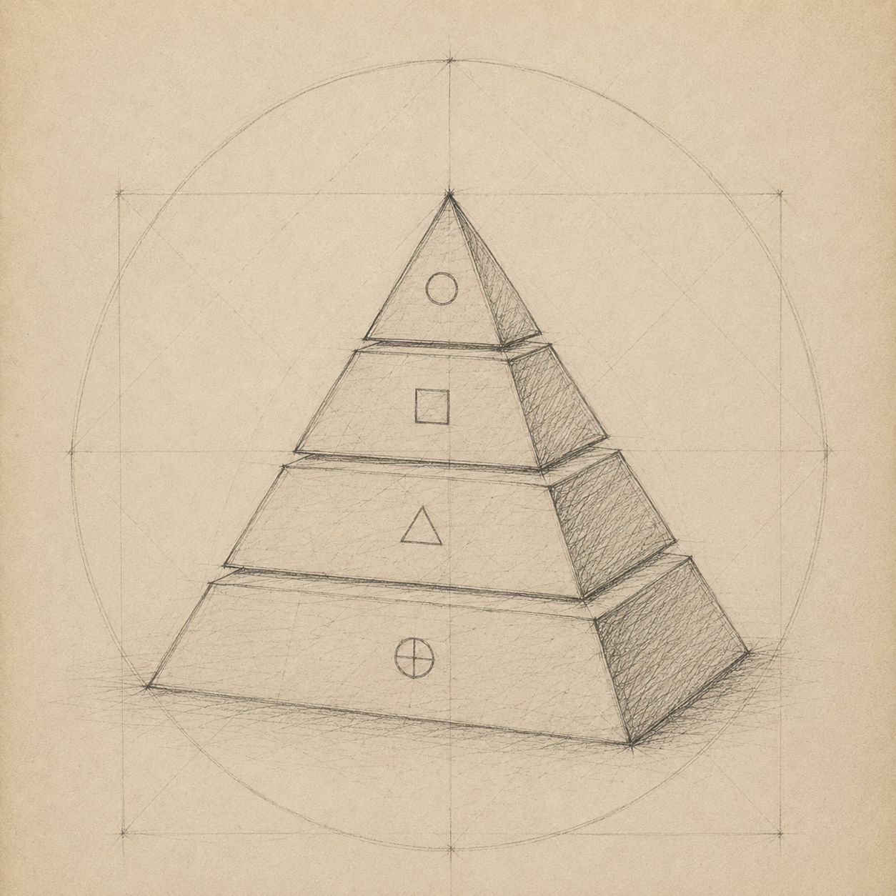 Founder pyramid — proportional study